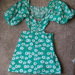 Floral Green Dress
